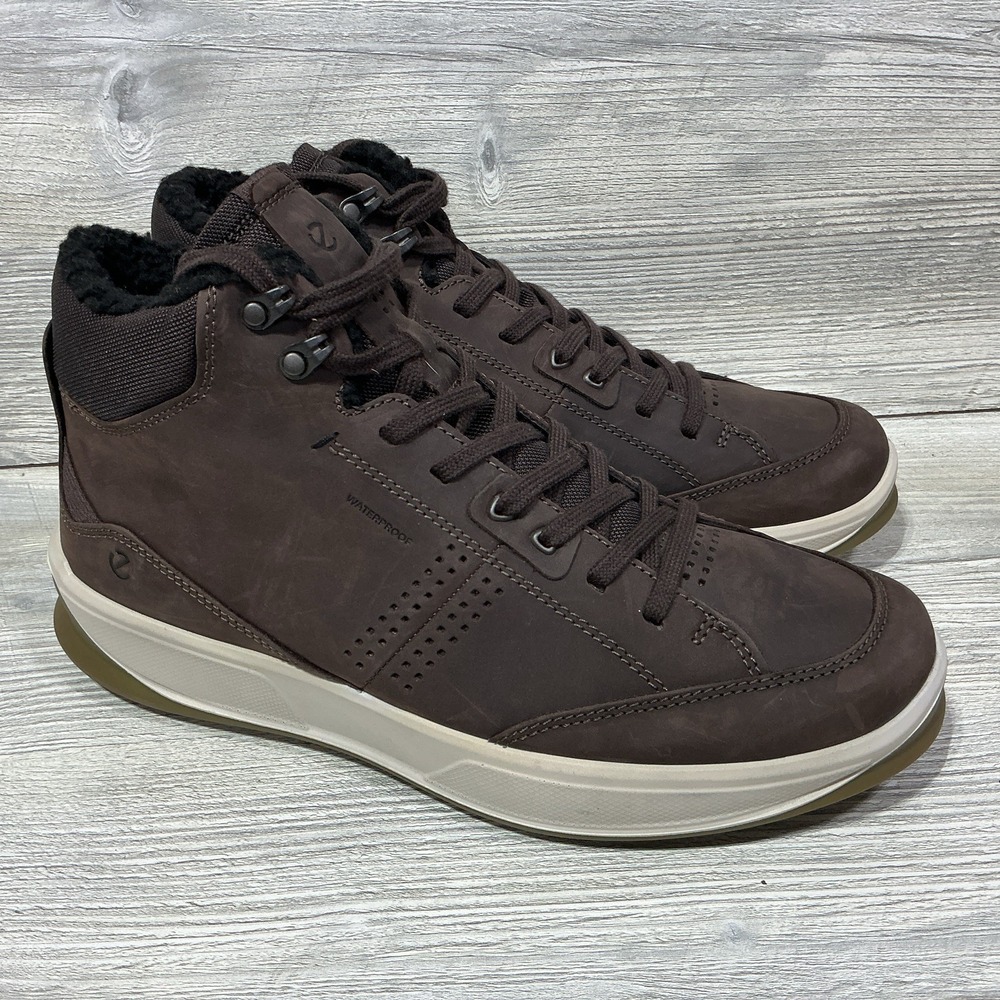 ECCO Byway 2.0 Waterproof Lace-up Boots Brown Leather Size EU 46 12-12.5 US NEW